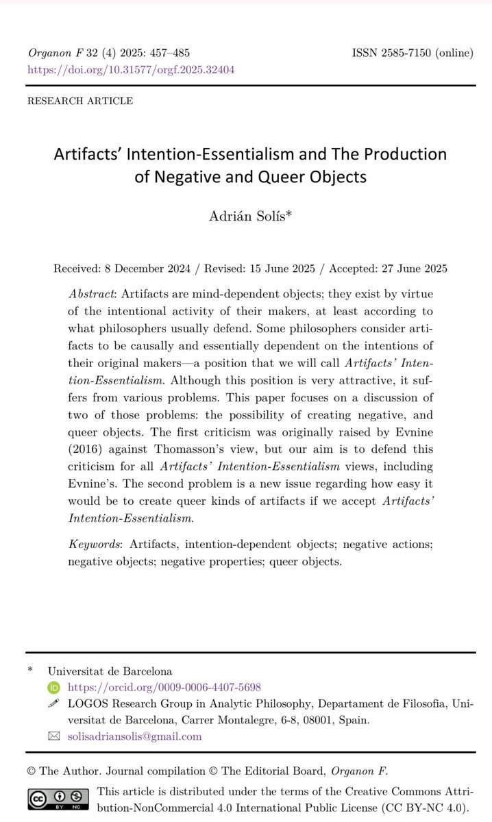 Adriasp89's tweet photo. A new article discussing the ontology of artefacts!

https://t.co/SSr3lsaVoE https://t.co/0ZGoiMJ6gJ