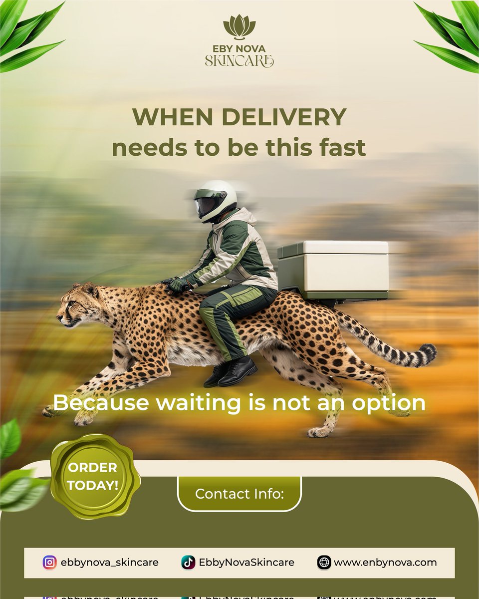 Zeez_Graphix_'s tweet photo. Delivery, but make it creative.
Concept delivery designs for a EbbyNova Skincare, showing speed, reliability, and the future of delivery πβ‘
#GraphicDesign #BrandDesign #CreativeConcept https://t.co/JAx8fS90WI