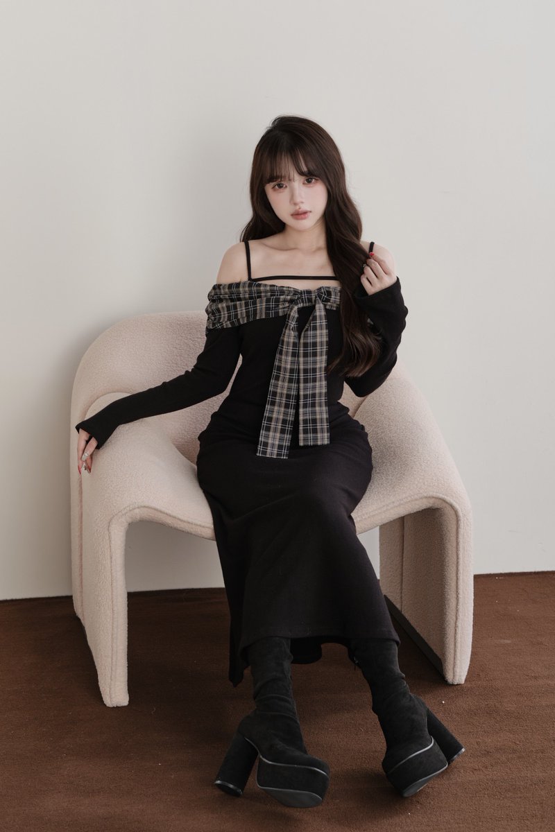 bunnylis NoGenki チェック柄ミックカットワンピース NoGenki チェック