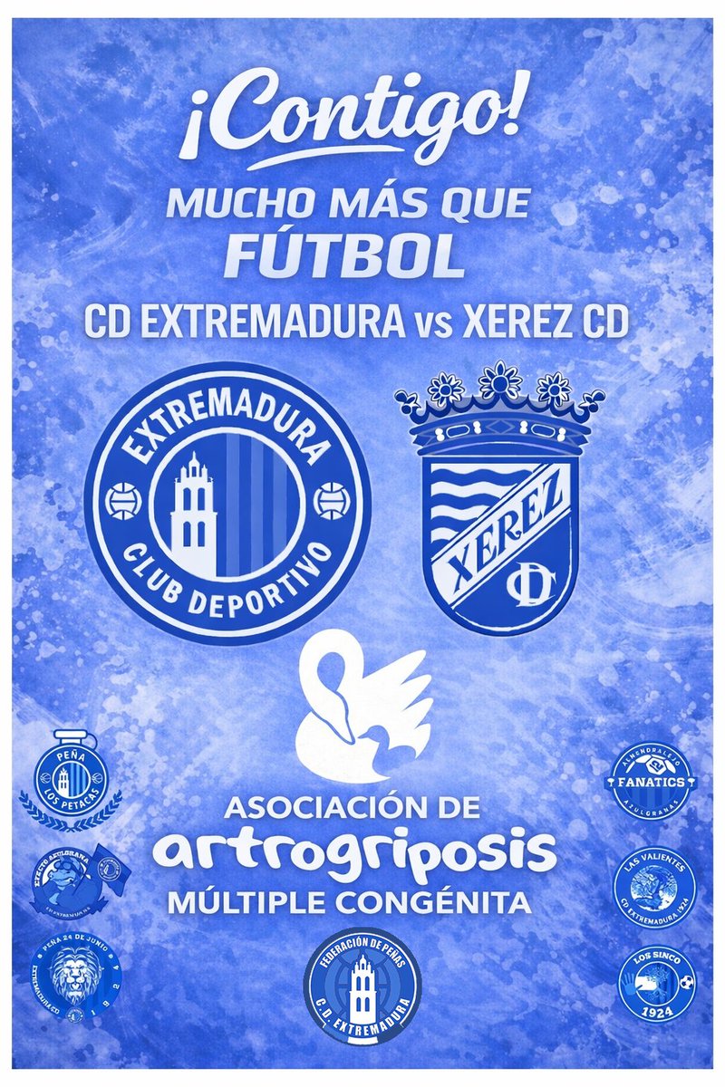 💙⚽ ¡Contigo! Mucho más que fútbol.
Este cartel  es un gesto de apoyo y visibilidad.
Estamos contigo, junto a la Asociación de Artrogriposis Múltiple Congénita.
Porque el fútbol también sirve para unir, acompañar y dar voz.