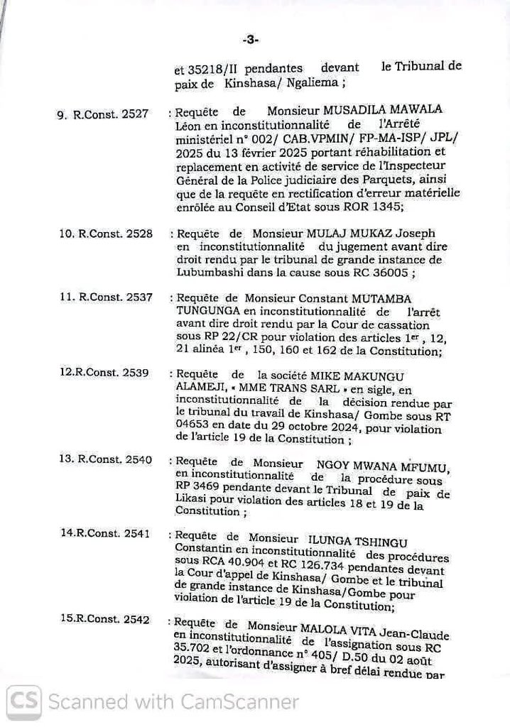 AlfreddeKayembe's tweet photo. #AUTORITE
La cour constitutionnelle examinera la requête d’inconstitutionnalité soulevée par le conseil #constant_mutamba  aujourd’hui au siège de la cour constitutionnelle à11h,notons que si la cour déclare recevable et fondée sur ctte requête mutamba à la chance d’être acquitté https://t.co/yq4DUSjY2Z