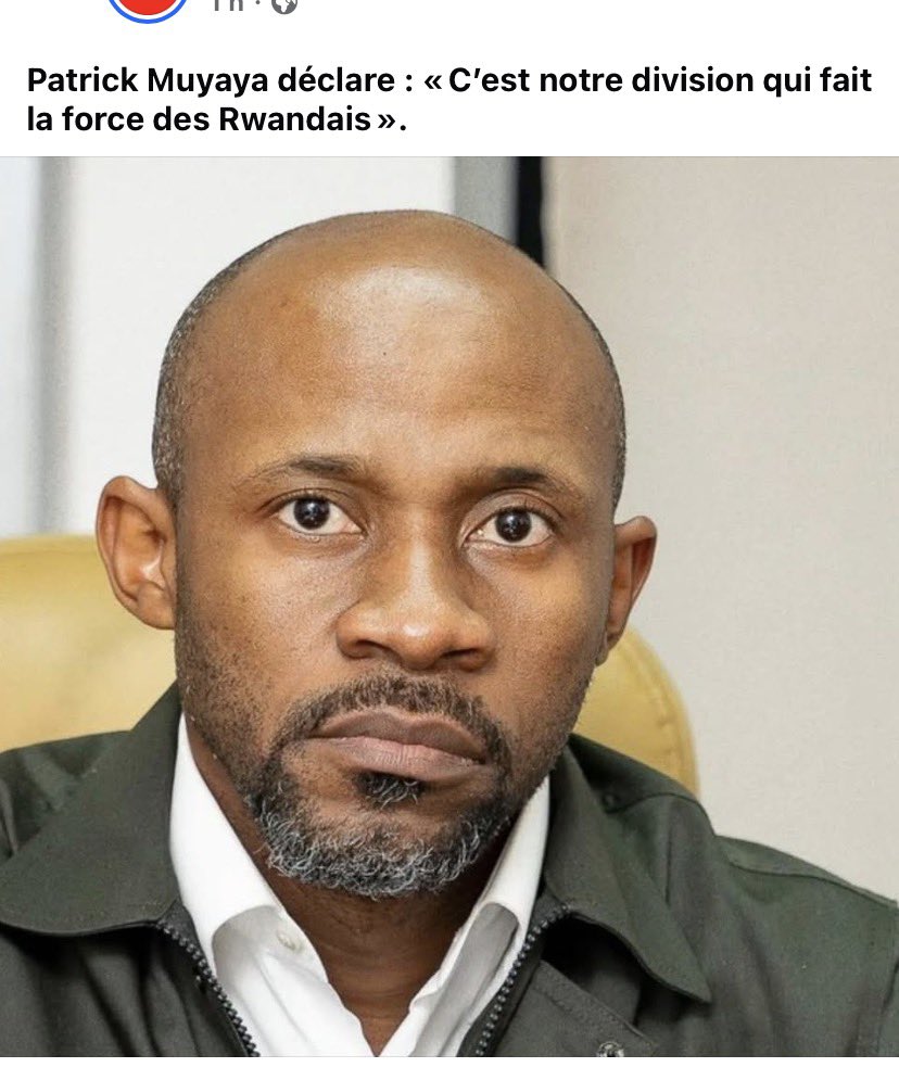 #RDC: Exellence <a href="/PatrickMuyaya/">Patrick Muyaya</a> c’est ne pas notre division qui fait la force des #Rwandais . C’est plutôt l’incompétence de nos autorités qui fait la force des #Rwandais. Il nous faut des dirigeants.