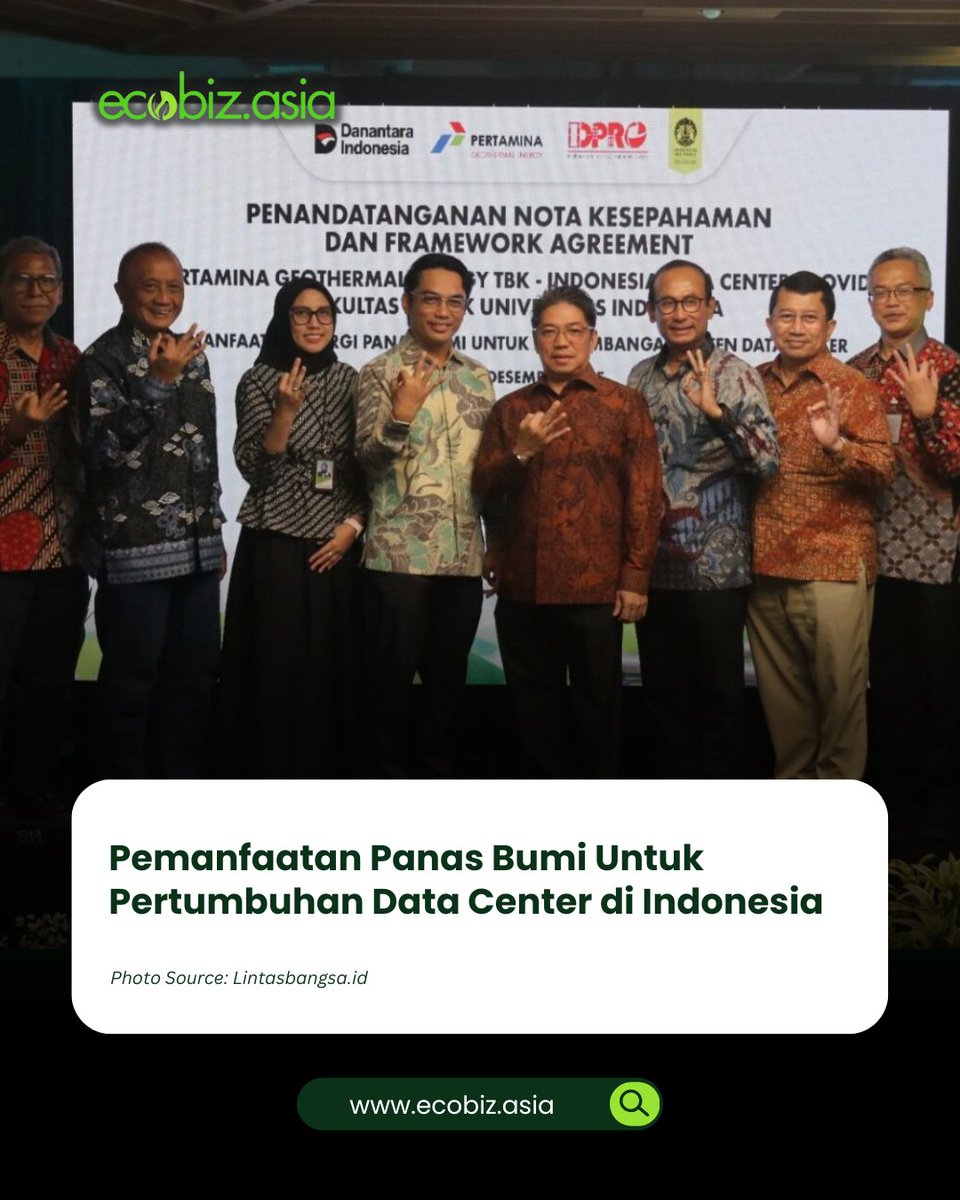 EcobizAsia's tweet photo. PGE Kaji Pembangunan Data Center Rendah Karbon Berbasis Panas Bumi Pertama di Indonesia♨️ https://t.co/6NgPsTAuRg