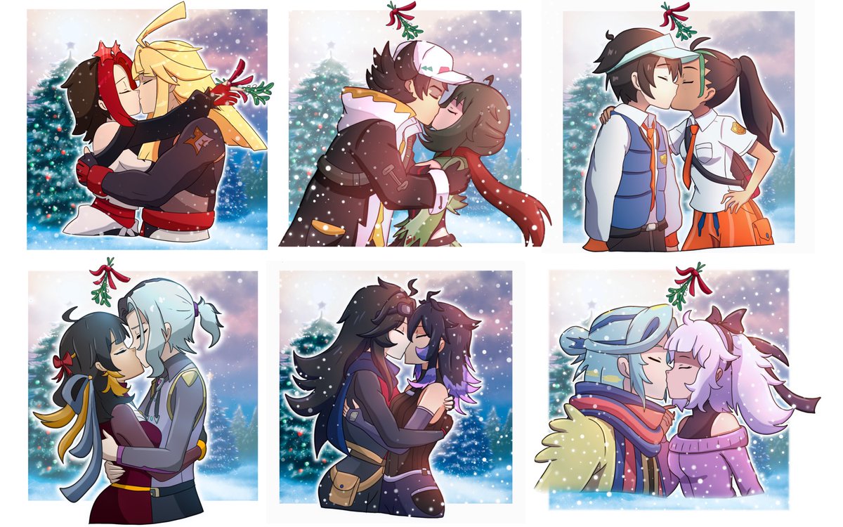 メロジョイ　mellojoy クリスマスベア　カップル　アクスタ I love doing these mistletoe vibes! 🥹🎄 (I'm still accepting just