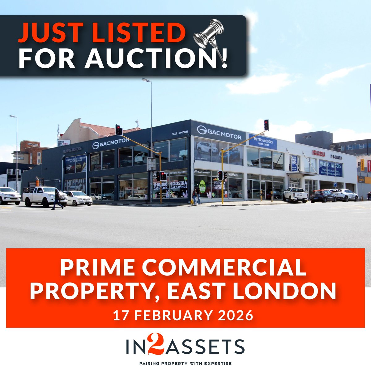 In2assets's tweet image. Prime Commercial Property – High Visibility Corner Location, Corner of 28 Cambridge &amp;amp; 22 Fleet Street, East London CBD. On Auction 17 February 2026. Contact In2Assets on 0861 444 769 info@in2assets.com tinyurl.com/muuzsxaf