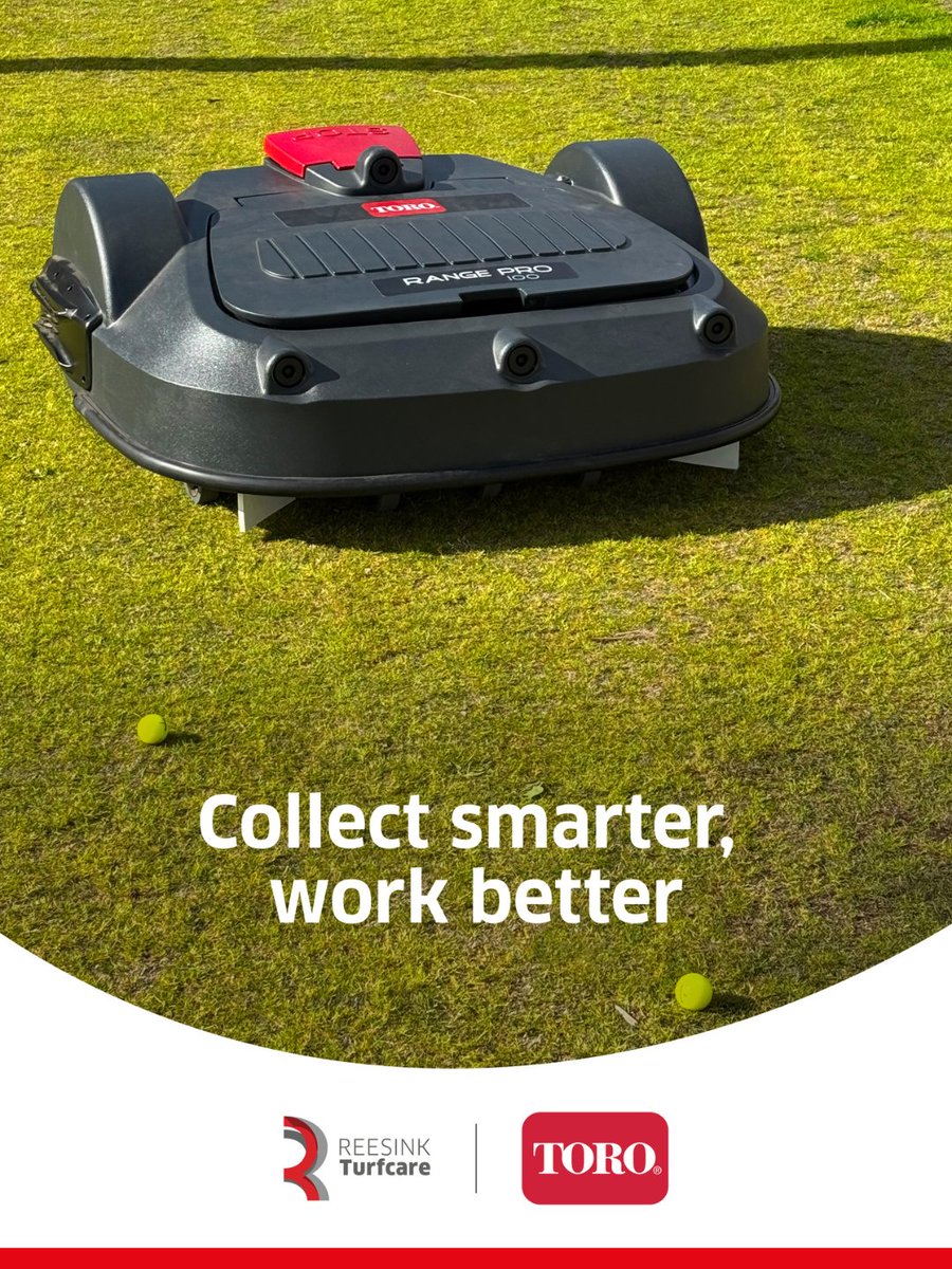 ReesinkTurfcare's tweet photo. Collect smarter with Toro Range Pro 100 ⛳

Using GPS and RTK technology, the Toro Range Pro is your solution to labour-intensive ball collection. Free up labour resource that can be used more effectively elsewhere.

Discover more: https://t.co/etjCbL1vQB https://t.co/W6g5knSXgS