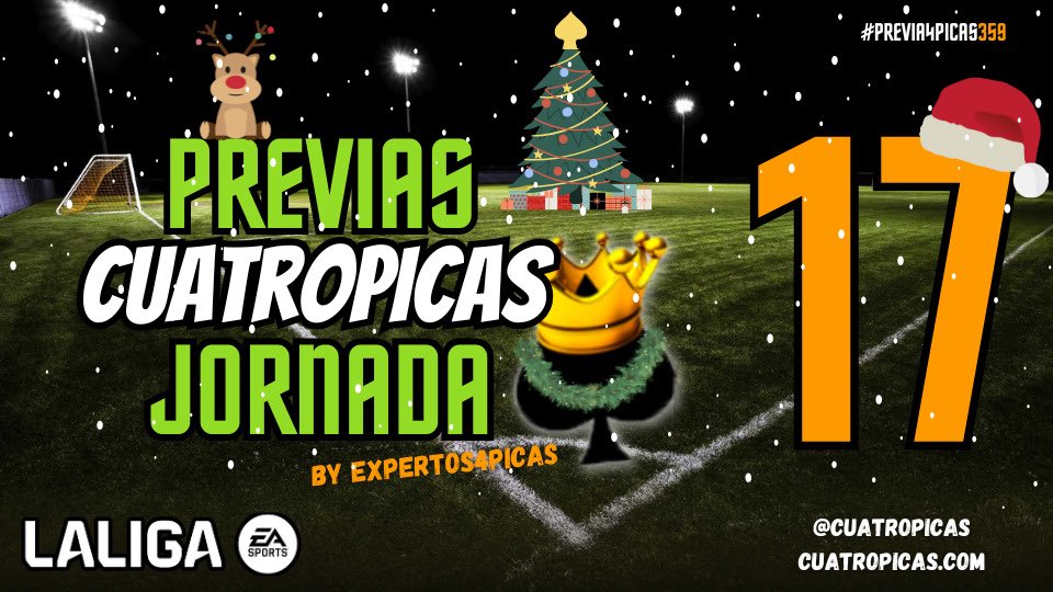 🎁🎄🎅

Pero mira como suben tus puntos Fantasy 🎶🐟, ya está aquí la Previa de la Jornada 17 🔥🔥

La mejor previa 🚦 de los mejores expertos 👨🏻‍💻👨🏻‍💻 en <a href="/cuatropicas/">Cuatro Picas ♠️</a> !! 🤩

Cronistas 📊 11 probables 🎯 Recomendados 🔝

Gana 🏆 tu liga con nuestra ayuda 🤓👇🏻

cuatropicas.com/2025/12/19/pre…