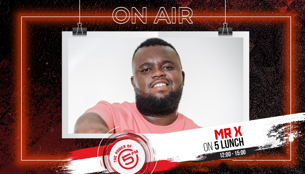 5FM's tweet photo. Coming up on #5Lunch with @lulaodiba and @nadiaromanos
@Deejay_MrX steps into the studio live after 13:00 for #TheLunchbreakMix and a quick catch-up behind the decks. Make sure you’re listening. 🎧🔥 https://t.co/ezPJqMPPlM