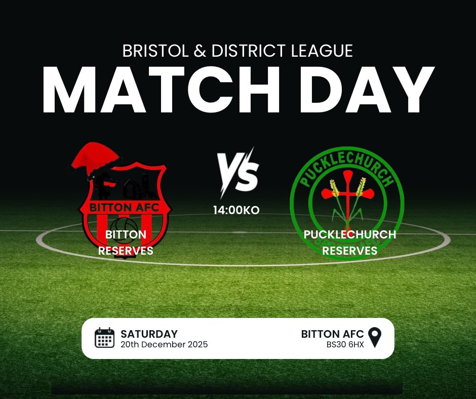 PucklechurchFc's tweet image. Our final match day of the year sees the reserves make the short journey to face @BittonReserves 

The lads are looking to bounce back after defeat last time out and finish the year strong 💪🏻

UTC ⛪️💚