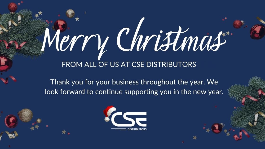 Approaching the end of 2025, we wanted to wish you a Merry Christmas and a Happy New Year from all of us at CSE Distributors. 

Thank you for your business throughout the year and we look forward to continue supporting you in the new year.

Opening times cse-distributors.co.uk/news/christmas…
