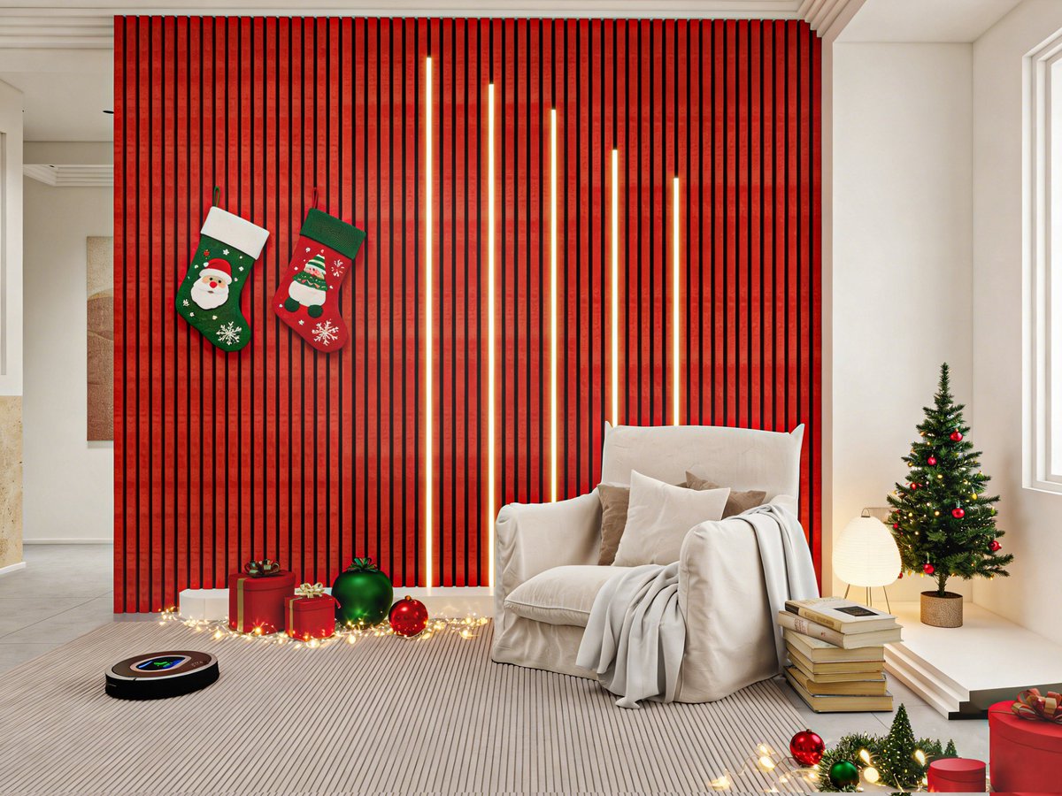 HuiAlex40907's tweet photo. Crimson velvet walls that scream Christmas coziness 🎄
 you’ll got a quiet, luxe holiday corner that feels like a hug🫂
#heatedrivalry #MerryChristmas #acousticpanel https://t.co/2gvDFMjHMR