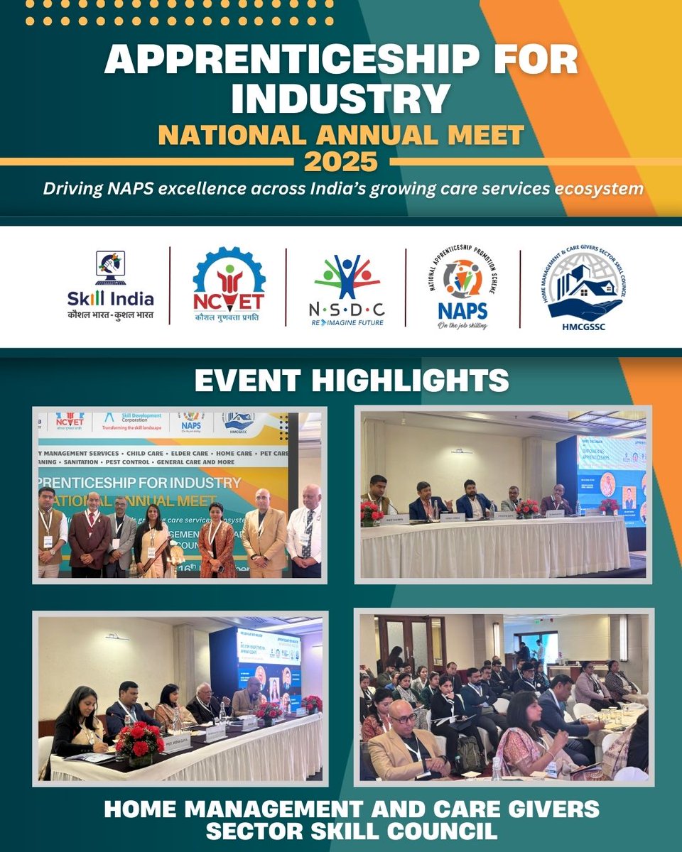 Glimpses from the “Apprenticeship for Industry – National Annual Meet” held on 16th Dec 2025.A day of engaging discussions and collaborative insights focused on strengthening apprenticeship-led workforce development in the Home Management &amp; Caregivers sector.