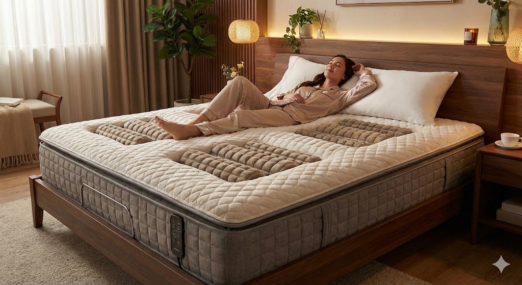 マッサージ機がついたベッドのイメージ画像