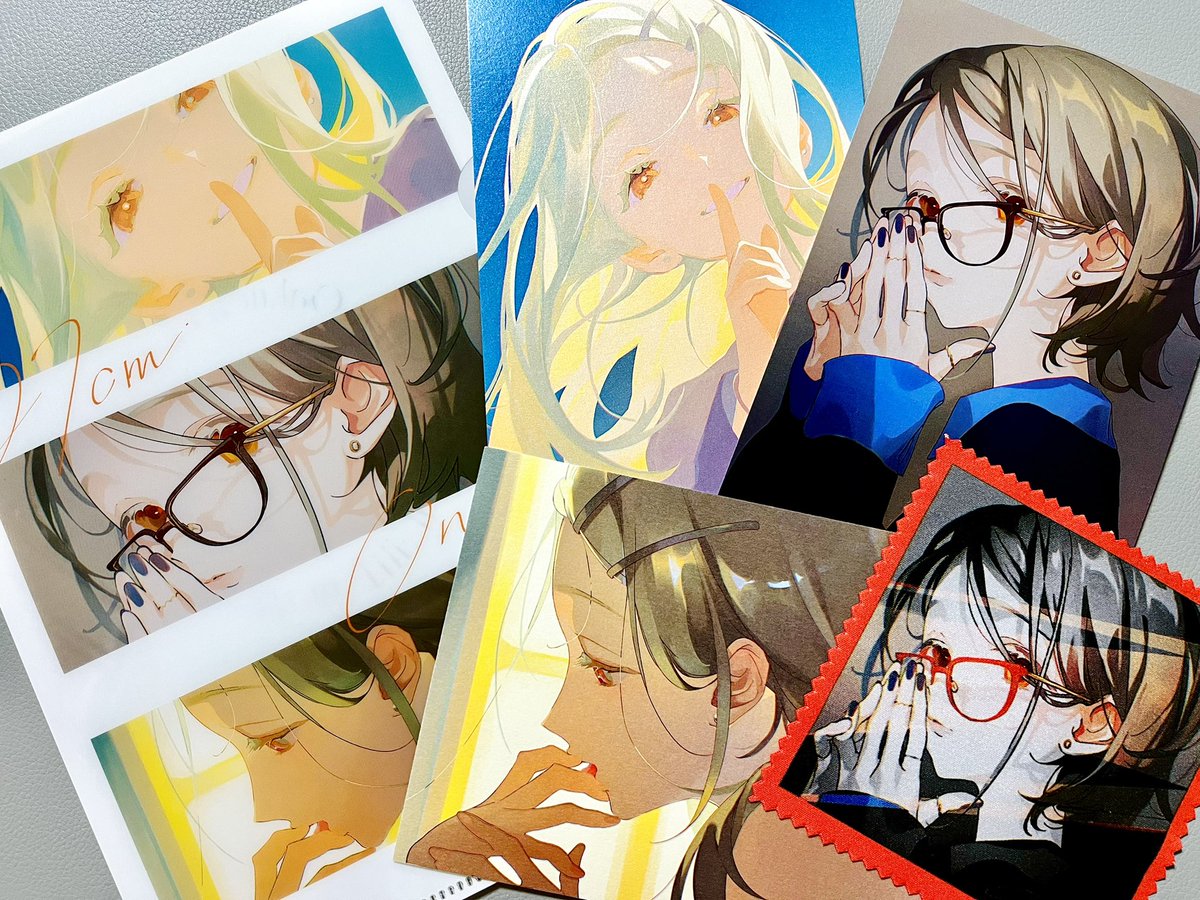 冬コミのポスカセット🥳 ポスカ3種 ミニメガネ拭き A5クリアファイル