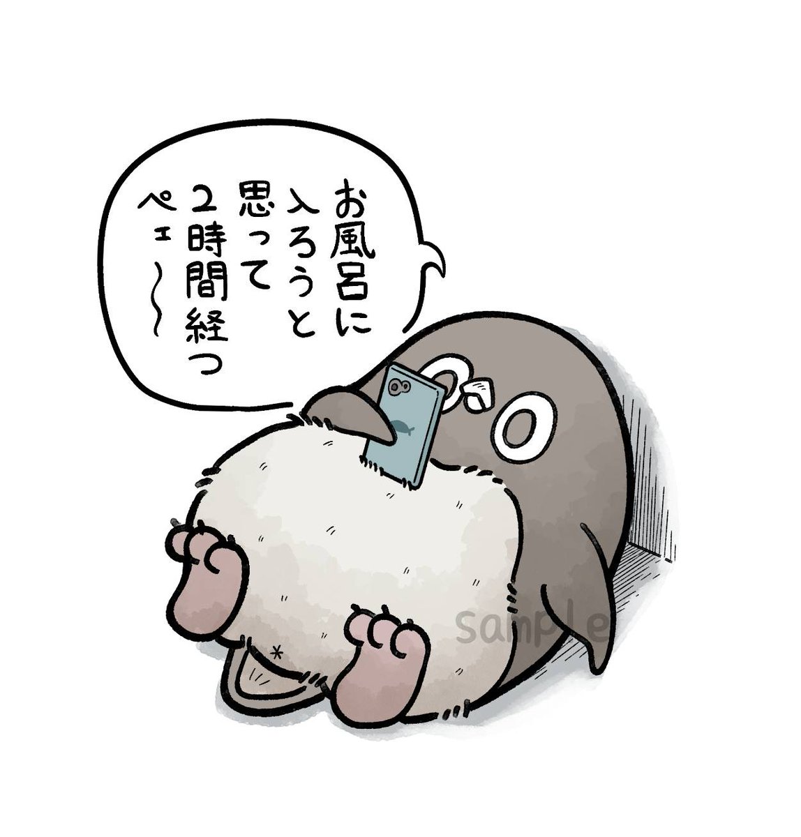 1ミリも体が動かないアデリーペンギン