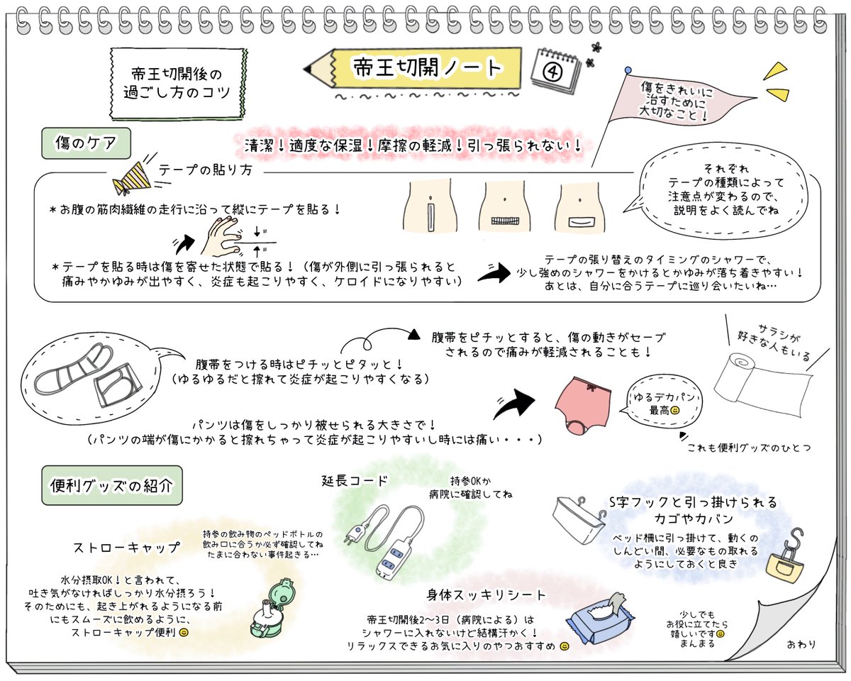 manmaru_jyo_sun's tweet photo. 帝王切開ノート🗒️✍️リニューアル👶🏻
妊婦さん誰でも帝王切開になる可能性を持っています。
帝王切開予定の方にも、経膣分娩予定の方にも、目を通していただけると嬉しい🙇‍♀️
そして少しでも皆様の安心と、良きお産につなげられましたら幸せです🕊️ https://t.co/gNFRIHZDba