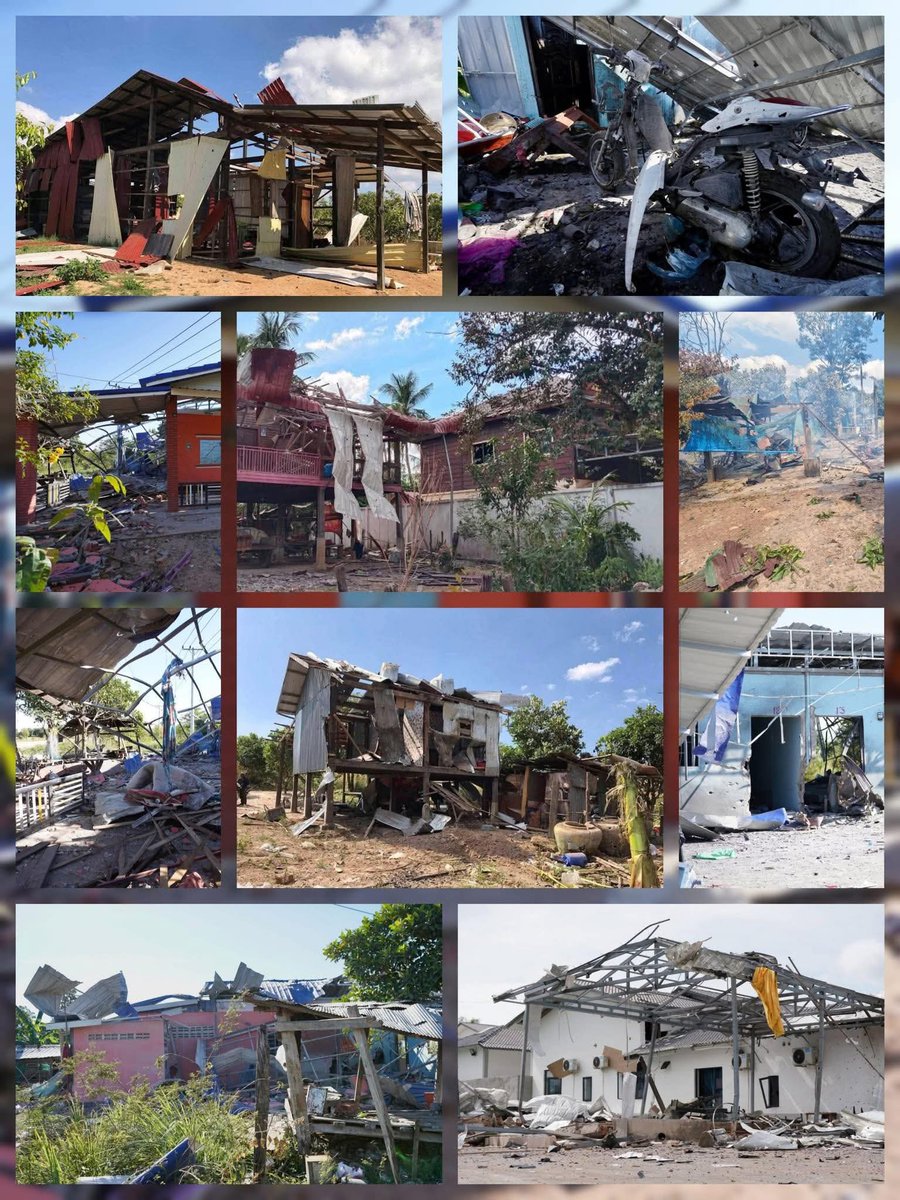 naturization's tweet image. The Thai military has claimed that its bombing operations targeted military positions; however, in reality, F-16 fighter jets dropped bombs in Poipet and Serei Saophoan cities in Banteay Meanchey Province, striking civilian areas. The Thai military deliberately targeted civilians…