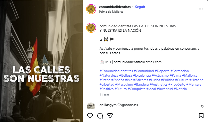 ‼️Este sábado a las 18.30h el hotel Ars Magna Bleisure (Palma de Mallorca) acoge una conferencia de la organización neonazi Comunidad Identitas.