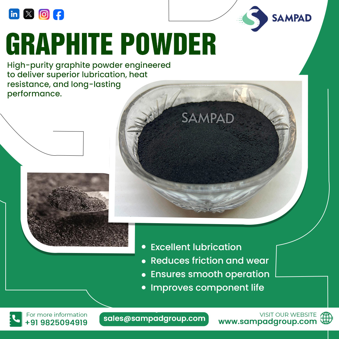 sampadgroup's tweet image. ⚙️ Power your performance with premium Graphite Powder ⚫

📞 Contact Us:
📱 +91 98250 94919
📧 sales@sampadgroup.com
🌐 sampadgroup.com

#GraphitePowder #IndustrialLubricants #HighPurityGraphite #EngineeringMaterials #HeatResistance #WearResistance #IndustrialSolutions