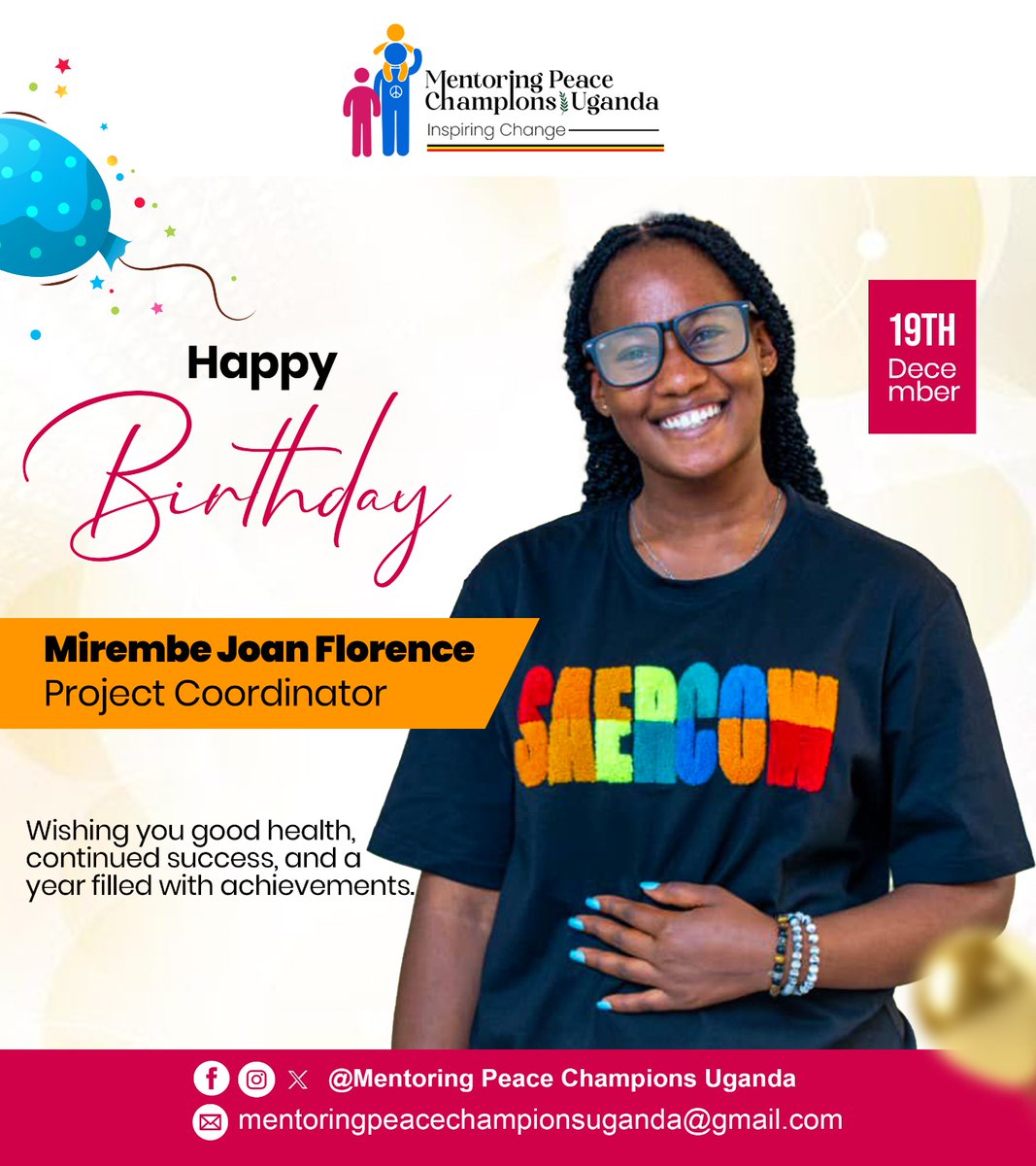 ppg_ug's tweet image. 🎉 #HappyBirthday, Mirembe Joan🎉

Today, we celebrate not just another year of life but the incredible impact you continue to make as our Project Coordinator. Your dedication, passion, and unwavering commitment to peacebuilding and community transformation inspire us every day.