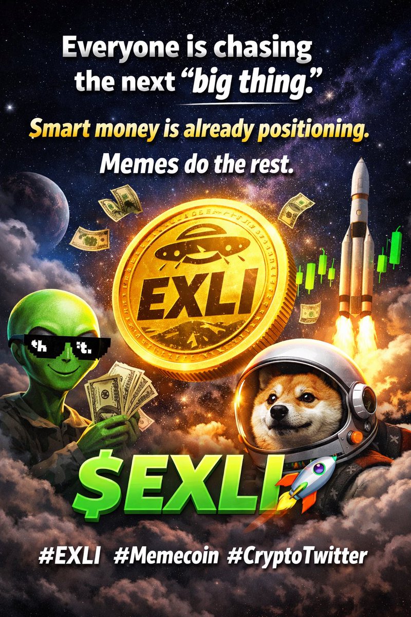 EXLIpump's tweet photo. Everyone is chasing the next โbig thingโ.
Smart money is already positioning.
Memes do the rest.
๐ $EXLI
#EXLI #Memecoin #CryptoTwitter https://t.co/6ZIWTuRgGi