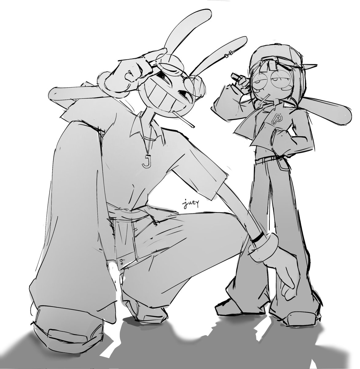 sxitoo's tweet image. it's really fun to draw them in various outfits #funnybunny #TADC