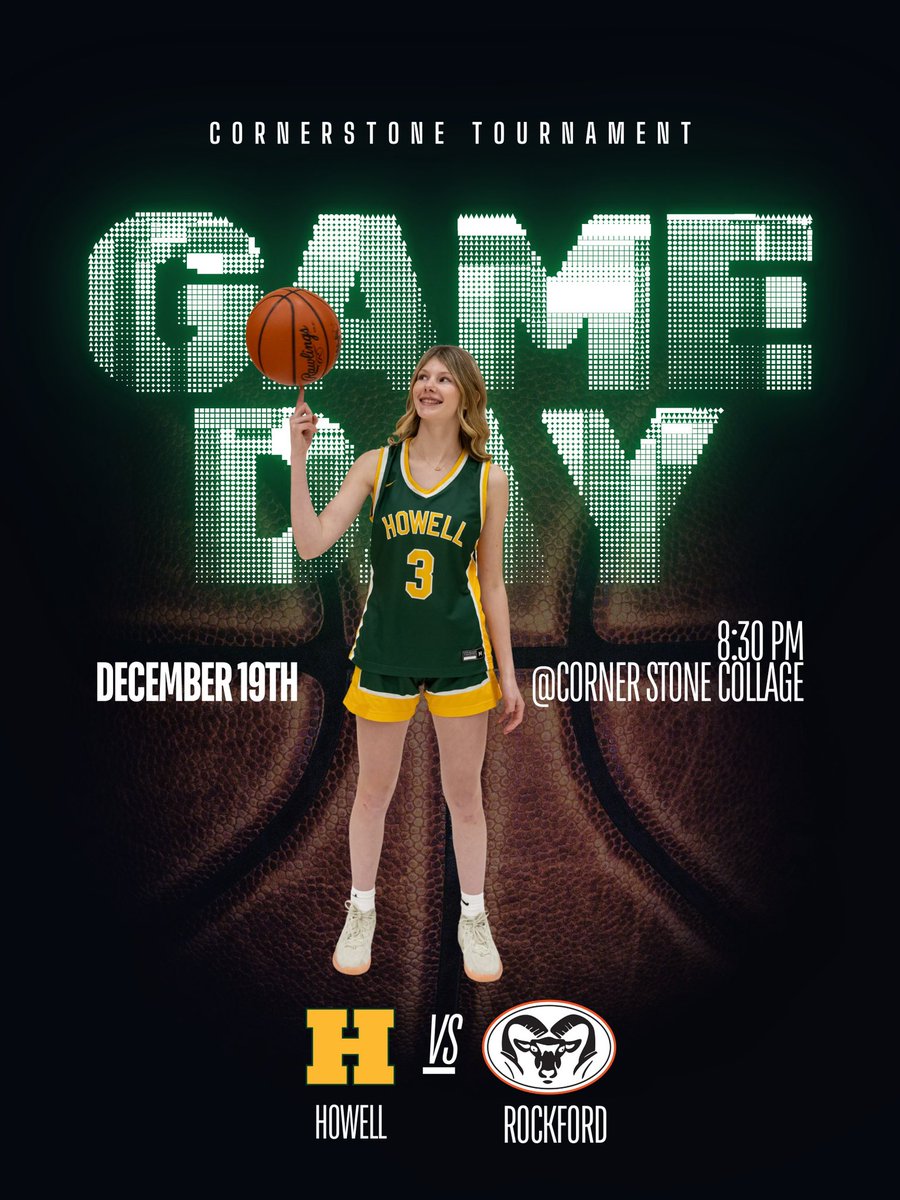 HowellHoops's tweet image. Your Girls Varsity Basketball team takes on #2 Rockford today at 8:30PM in the Cornerstone Tournament @Cornerstone College! 💚💛