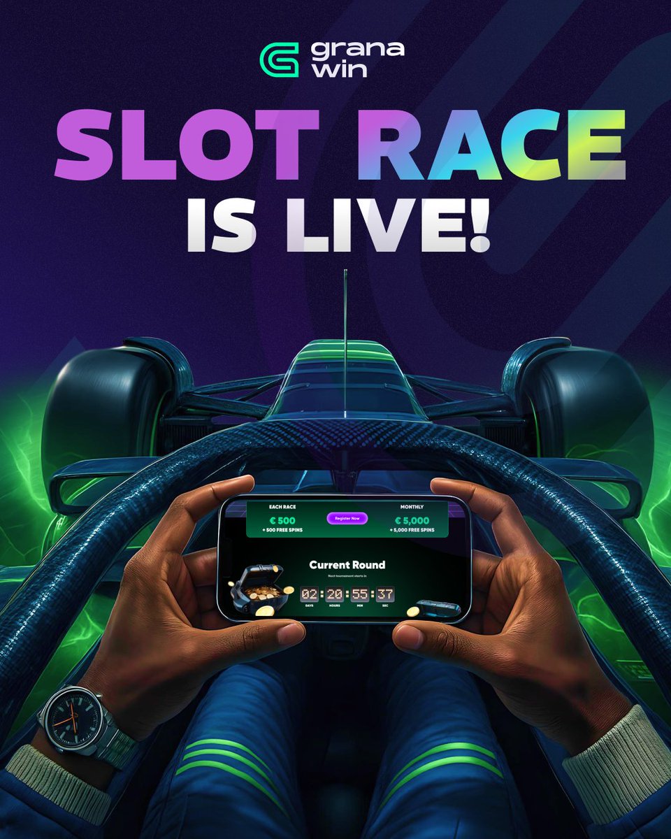 Slot Race is now live on Granawin 🏁

The race has begun — and it’s a major update for all our players! From now on, slots are not just about luck, but also about competition 👇

Prizes every 3 days:
💎 €500
💎 500 free spins

Join now: cutt.ly/qta5NMUz