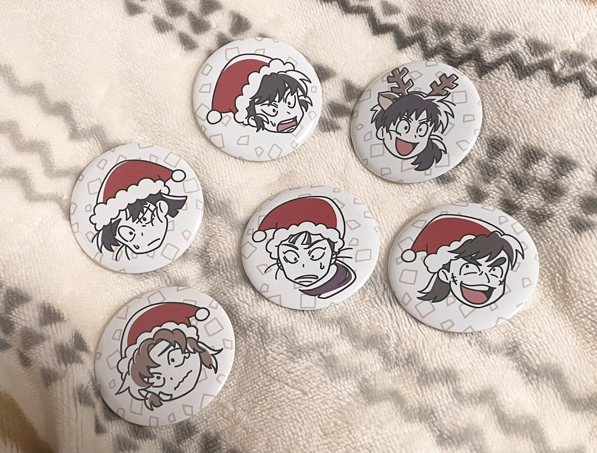 忍Fesで頒布する クリスマス缶バッジです！🦌🛷🎅🏼✨️