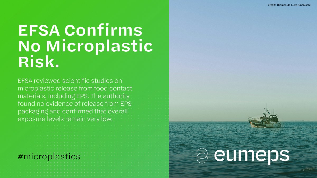EUMEPS's tweet image. ❗EFSA’s new review finds no evidence of significant microplastic release from EPS food packaging under normal use. The publication supports a more science-based approach to polymer safety in the EU.

🔗zurl.co/NQJjK

#eps #packaging #foodpackaging #safety #research