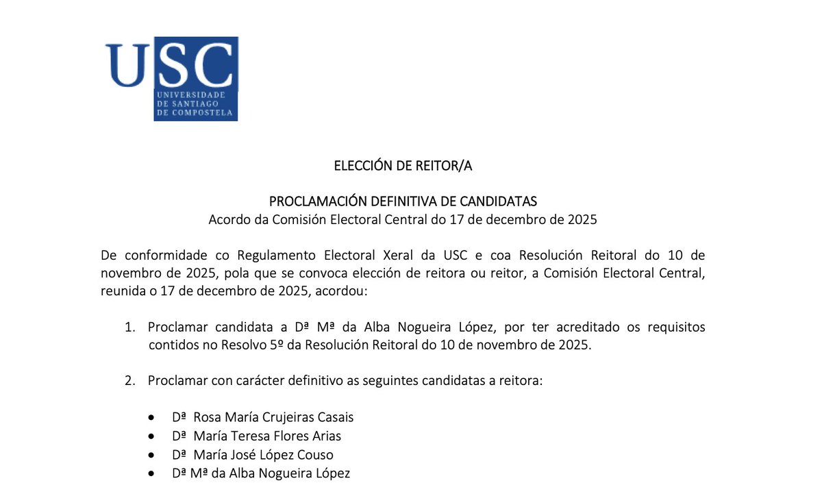 Ala imos! Moitas grazas por todas as mensaxes e apoio recibido estes días. Desde a nosa candidatura toda a equipa agradécevos os azos. Agora toca ilusionar á comunidade universitaria de que podemos facelo mellor para unha USC que mire cara adiante.

assets.usc.gal/sites/default/…