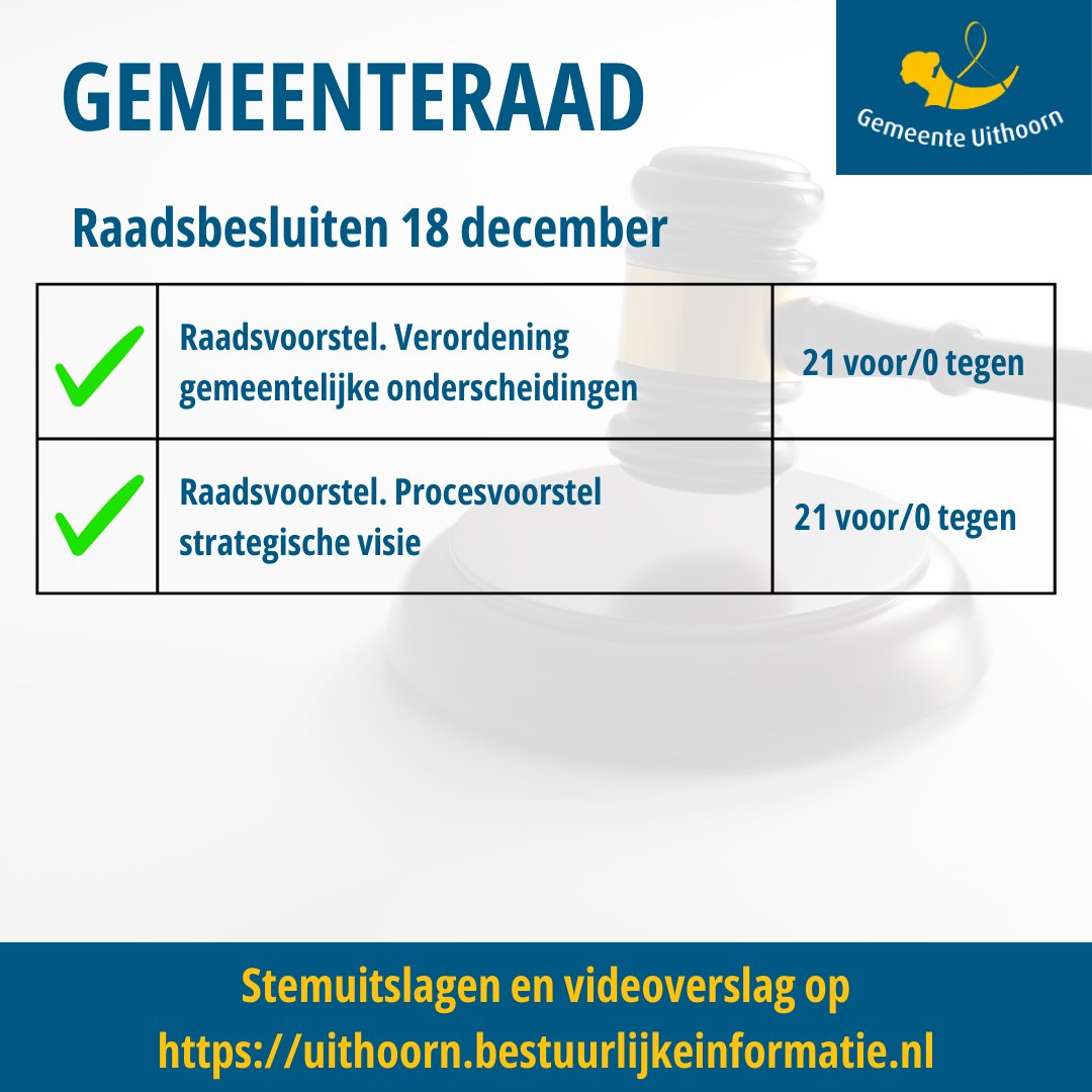 Gisteravond was er een raadsvergadering. Bekijk hier de besluiten die de raad heeft genomen.