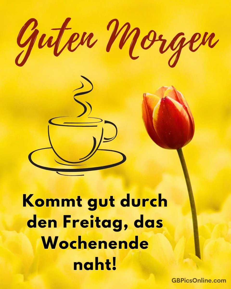 Hallo zusammen.🙋‍♂️
Ich wünsche Euch einen schönen Freitag und einen guten Start ins Wochenende.🍀🌤️☕️🙂