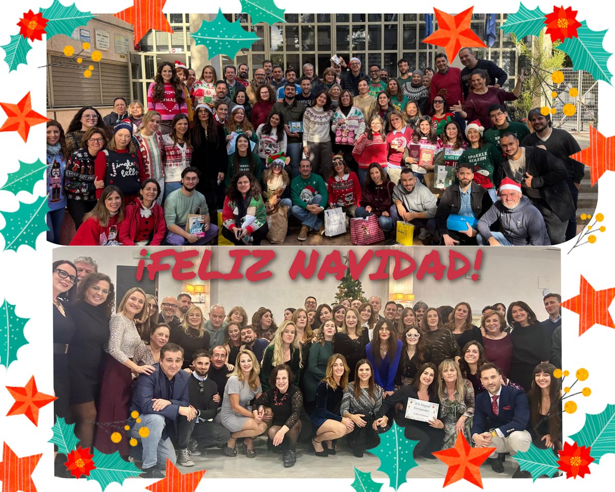 IESMF's tweet image. La comunidad educativa del Instituto Miguel Fernández os desea unas felices fiestas 🎄🌟🎉🎅 #iesmiguelfernandez