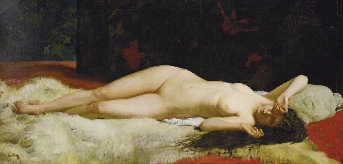 ArtorOtherThing's tweet image. Reclining Nude by Alphonse Lecadre (1870)
