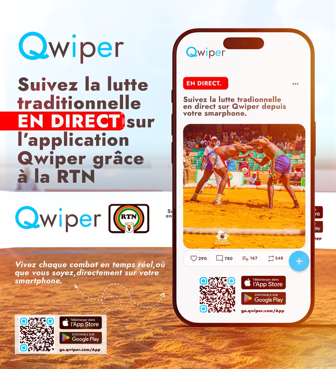 La lutte traditionnelle en direct sur Qwiper 🇳🇪

Grâce au partenariat avec la RTN, vivez désormais la lutte traditionnelle en direct, où que vous soyez, directement depuis votre smartphone.