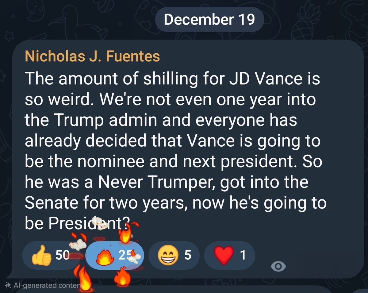Kaizerrev's tweet image. "The amount of JD Vance shilling is so weird."

- Nick Fuentes