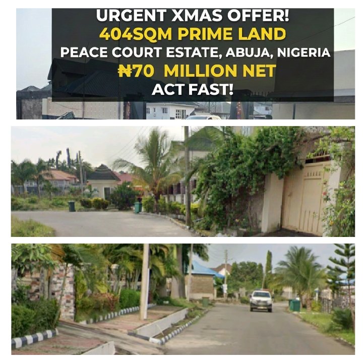 Planetbridge's tweet image. Hurry to buy this residential prime land &amp;amp; make 5m to 10m Naira in 2 months in RESALE value, even if you don't want to develop it!

Location: Lokogoma, Abuja, FCT, Nigeria. Estate is serene, modern &amp;amp; strategically located beside the main road. WhatsApp—wa.me/message/SRMR6Z…