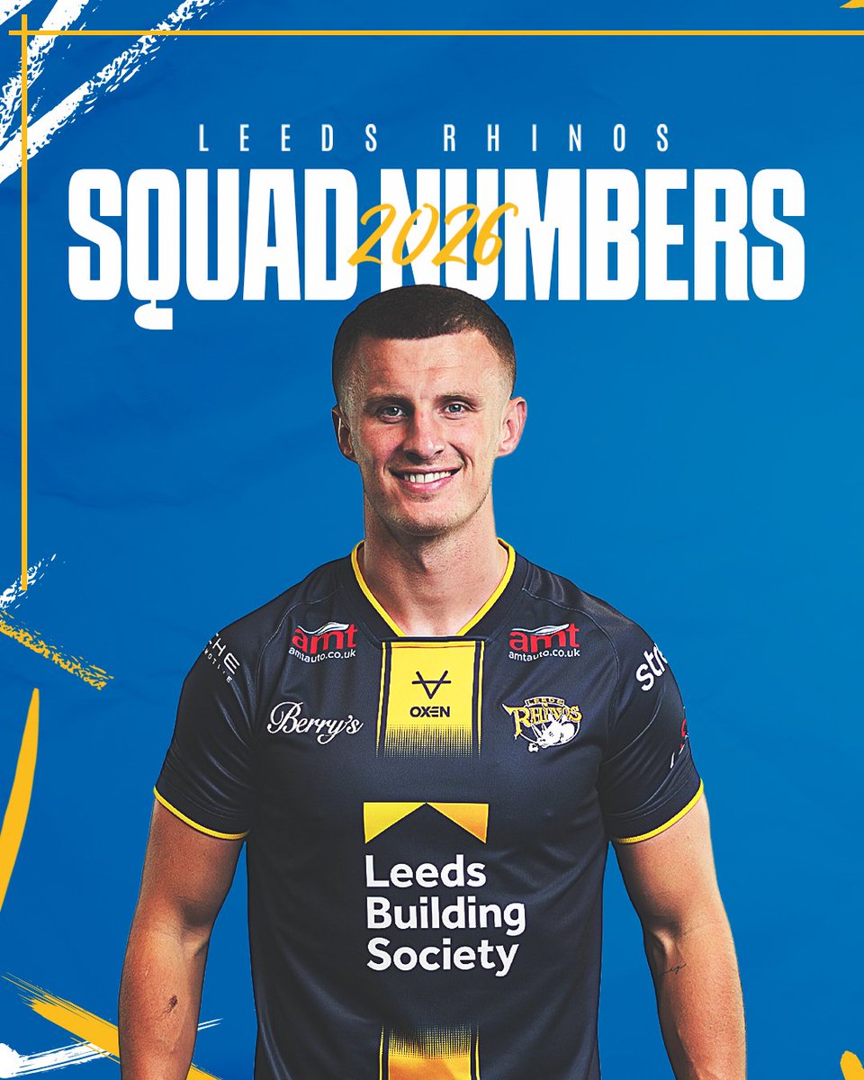 leedsrhinos's tweet image. 🔢 The numbers are in...

Leeds Rhinos Head Coach Brad Arthur has confirmed the 2026 squad numbers and new leadership.
➡️ tinyurl.com/ujp6vbsw