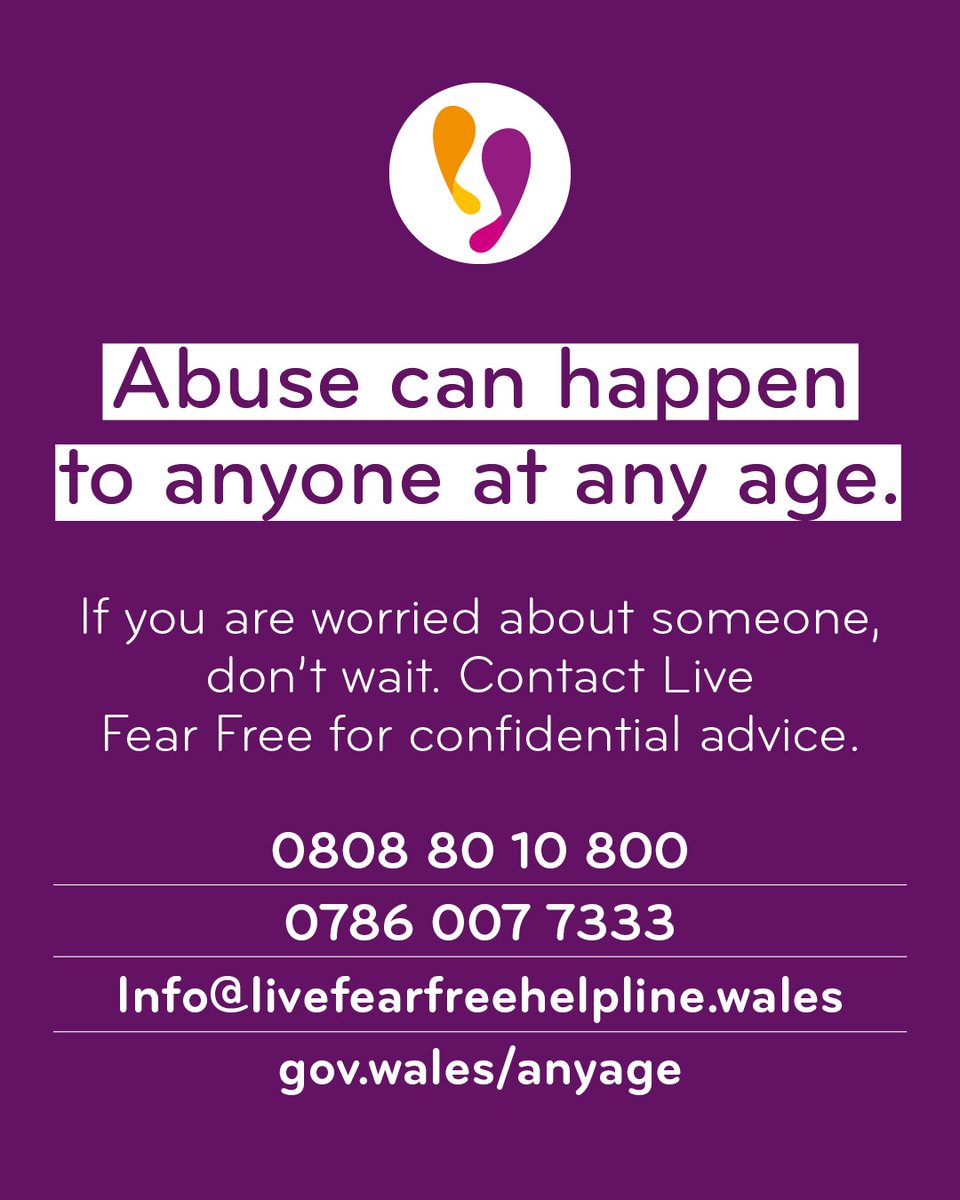 LiveFearFree's tweet photo. Sexual violence can affect older people from all walks of life.
If something doesnβt feel right, for you or someone else, Live Fear Free is here to listen.
Call 0808 80 10 800
#LiveFearFree #AbuseCanHappenAtAnyAge #SupportIsHere #YouAreNotAlone https://t.co/BfQpQN6rAp
