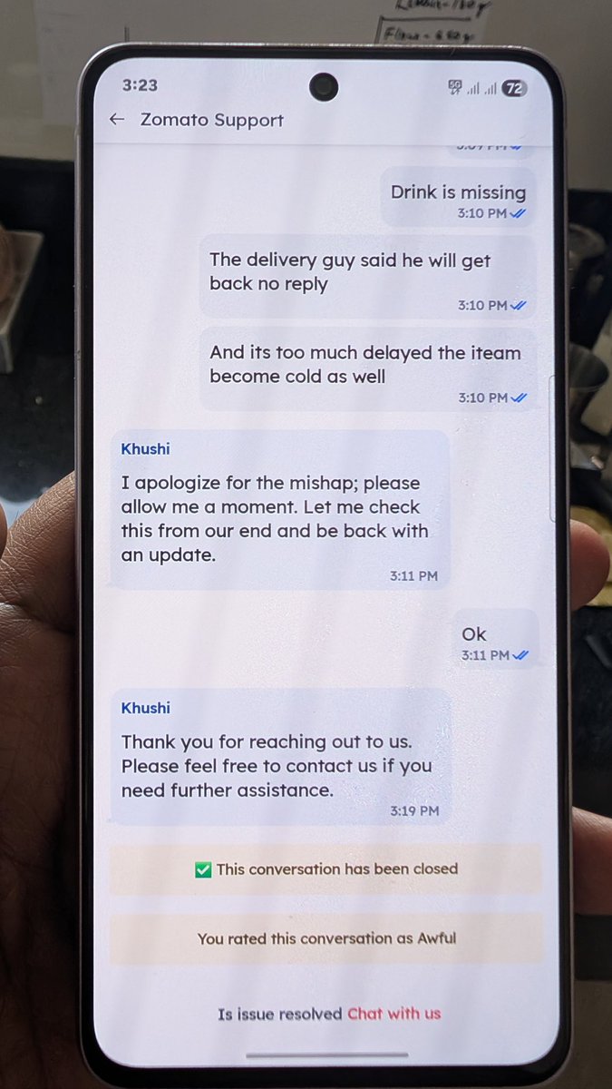 SanthoshDroid's tweet photo. @zomato @zomatocare  Dear Team , Let us know before we continue with the platform are you on the side of the restaurant or customer !!?? 
This is not the right way of handling your gold or oldest customers no resolution and closing the call on the face denying?? https://t.co/GkuJr9FKtu