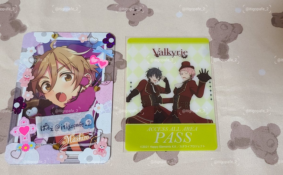 itigopafe_2's tweet photo. 【交換】あんスタ ローソン DREAMLIVE くじ スタライ C賞

譲୨୧C賞 Valkyrie

求୨୧C賞 Ra*bits

郵送交換希望です、お気軽にお声がけください🐰 https://t.co/pWpyEuOBH9