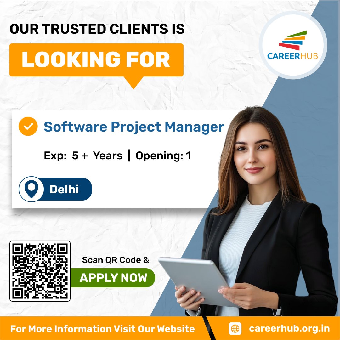 careerhub_iespl's tweet image. 💼 #NowHiring Software Project Manager | Delhi
🎓 5+ yrs experience | 🔢 1 Opening
🧩 Lead end-to-end software projects
🤝 Cross-functional teams | 🚀 Senior IT role
🌐 Apply via QR | careerhub.org.in
#ITJobs #CareerHub
