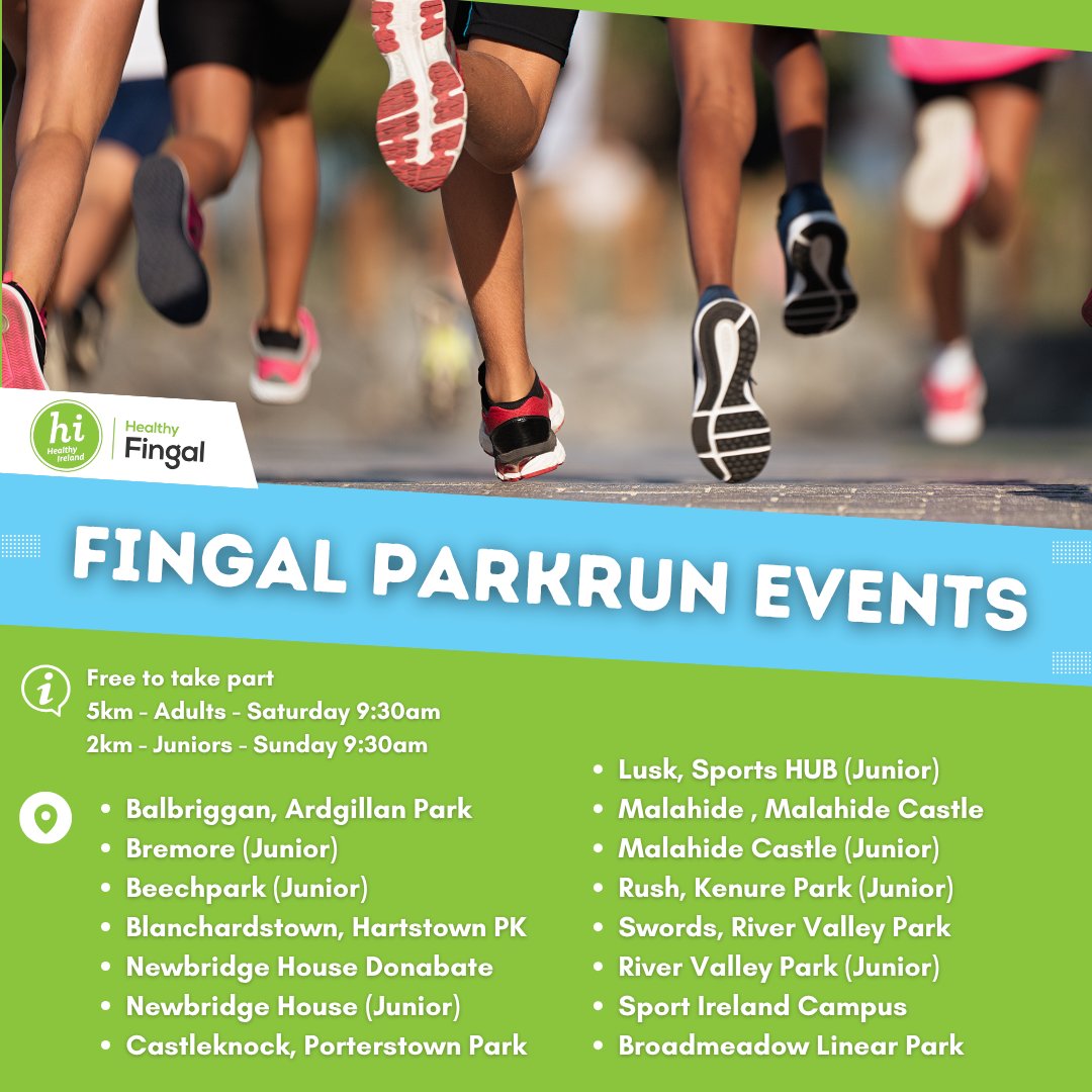 HealthyFingal's tweet image. Step Into Winter 🏃‍♂️

parkrun is a free, community event where you can walk, jog, run, volunteer, or spectate. Each parkrun is 5k and takes place every Saturday morning!👟

Check out one of the many parkruns taking place across Fingal!

👇
parkrun.ie

@HealthyIreland