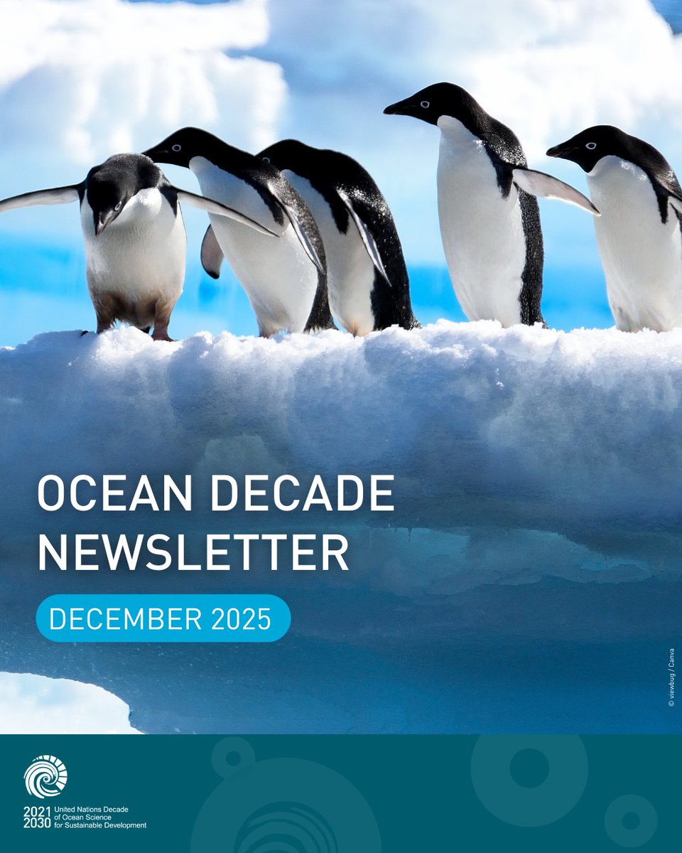 UNOceanDecade's tweet image. The #OceanDecade’s final newsletter of the year is here, featuring: 

🚀 2024-2025 Progress Report
✨ 2025 highlights
🧭 New Decade Advisory Board
🌱 Latest #OceanScience in Action story on Indigenous knowledge

Read 🔗 mailchi.mp/unesco/ocean-d…
Subscribe 📩 ow.ly/fwYj50TmH7m