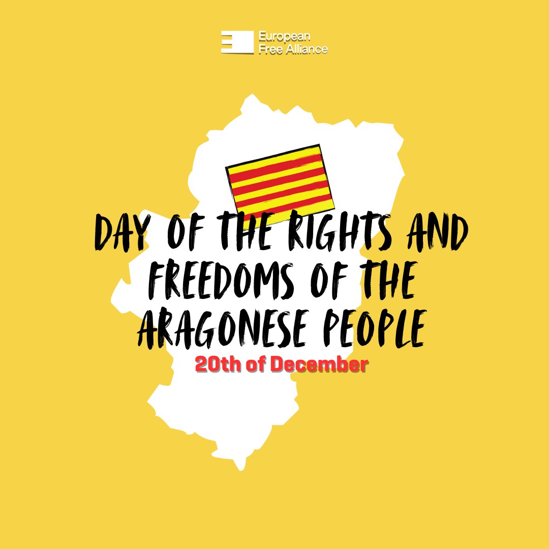Today is the Day of the Rights and Freedoms of the Aragonese people 💛❤️

On this day, Aragonese people take to the streets to celebrate their culture, language and identity ✊

#aragon #EFAParty