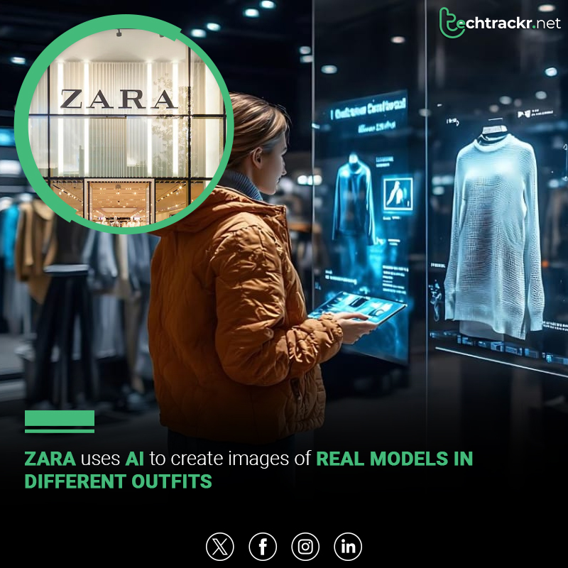 TechTrackr_net's tweet image. Zara is using AI-generated images of real models to speed up fashion production, following H&amp;amp;M’s lead.

#Zara #AIinFashion #RetailInnovation #TechTrackr #TechNews