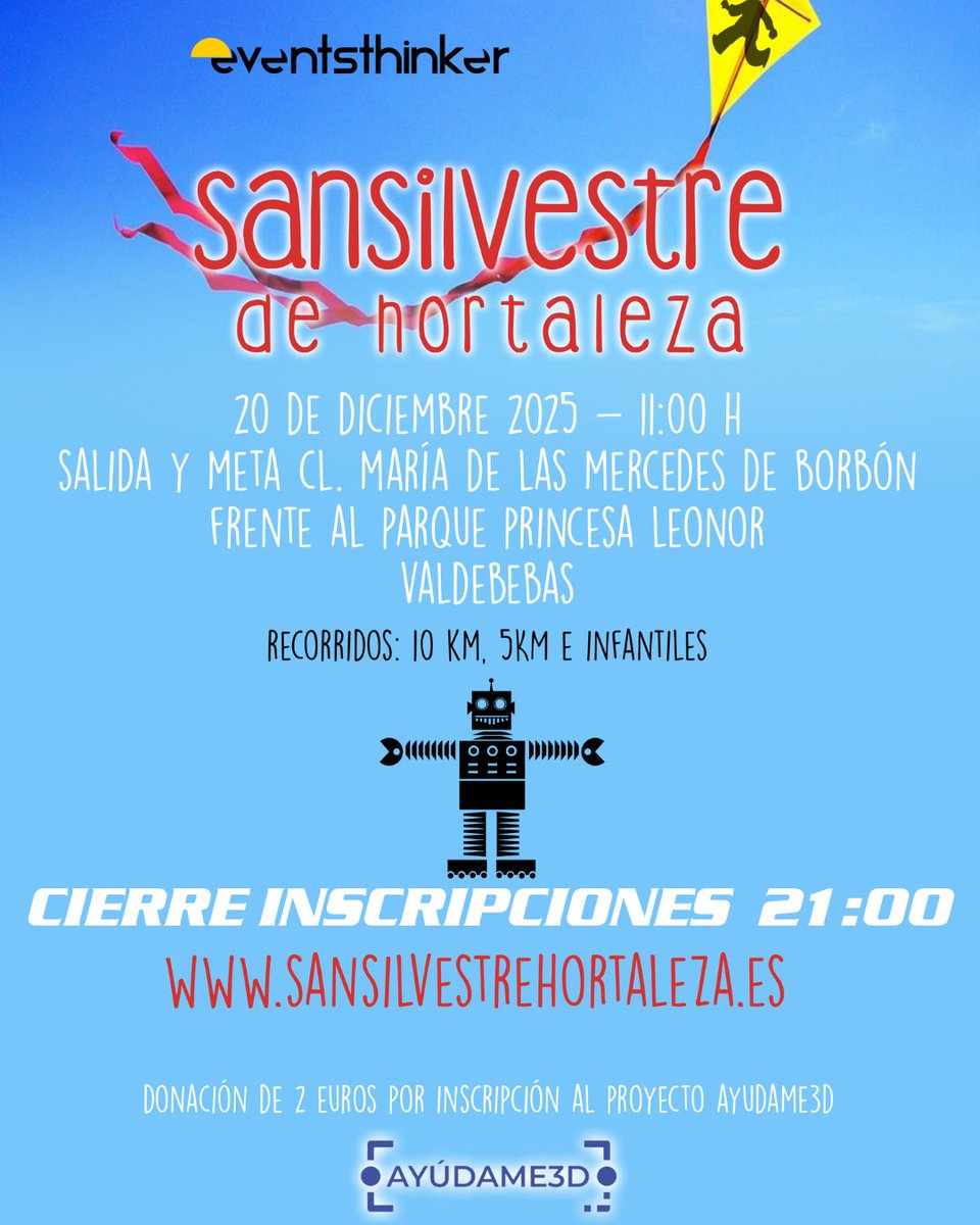 SANSILVESTRE HORTALEZA 20/12/2025
Hoy a las 21:00 cerramos inscripciones! Avisados/as quedais! 
rockthesport.com/es/evento/x-sa…