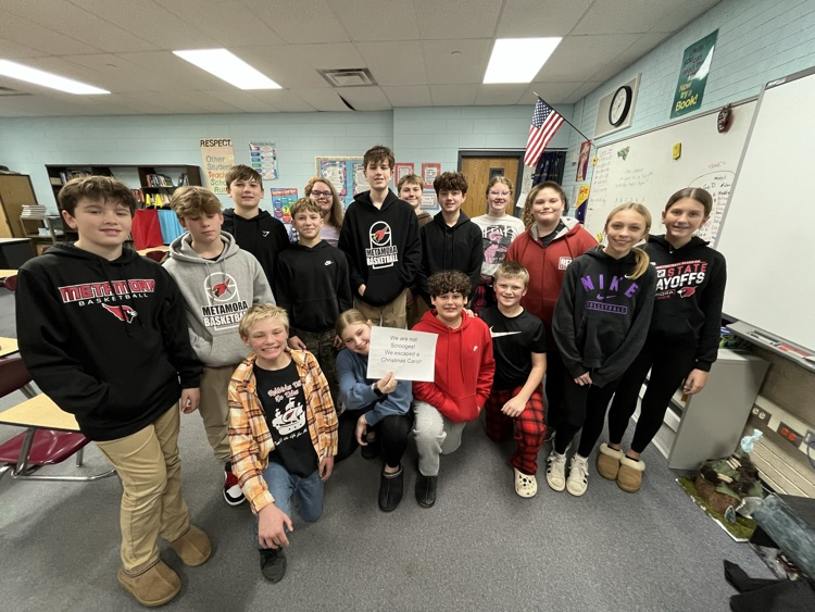 7th grade literature students successfully completed a Christmas Carol Escape Room!