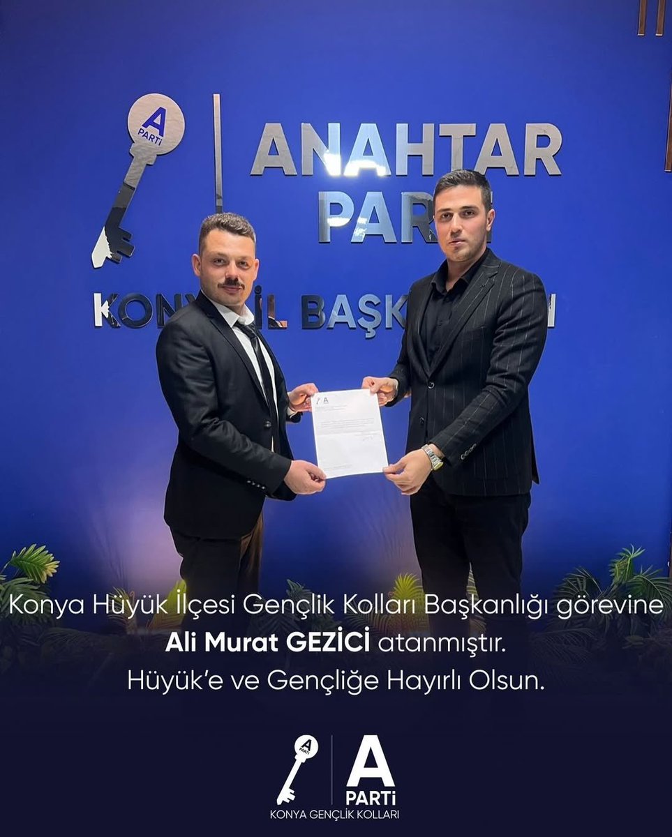 Konya Hüyük İlçesi Gençlik Kolları Başkanlığı görevine Ali Murat GEZİCİ atanmıştır.
Hüyük'e ve Gençliğe Hayırlı Olsun.